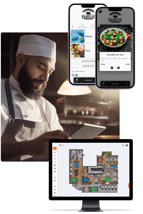 Мобильный экран FireMenu для приема заказов в зале